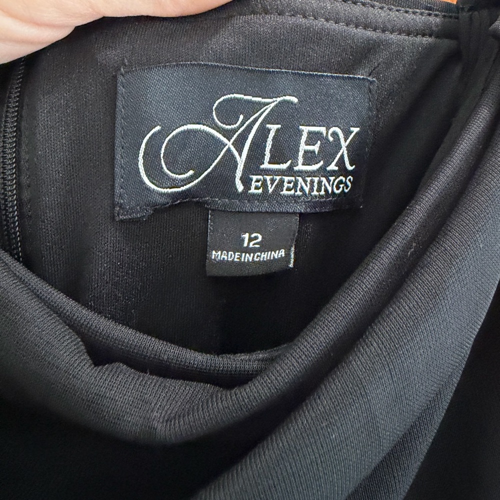 Alex Evenings- Black cold shoulder dress- ladies size 12 - Picture 8 of 13